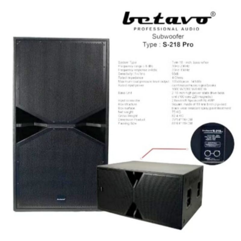 Subwoofer pasif 18 inch Betavo s 218 pro s218 pro original