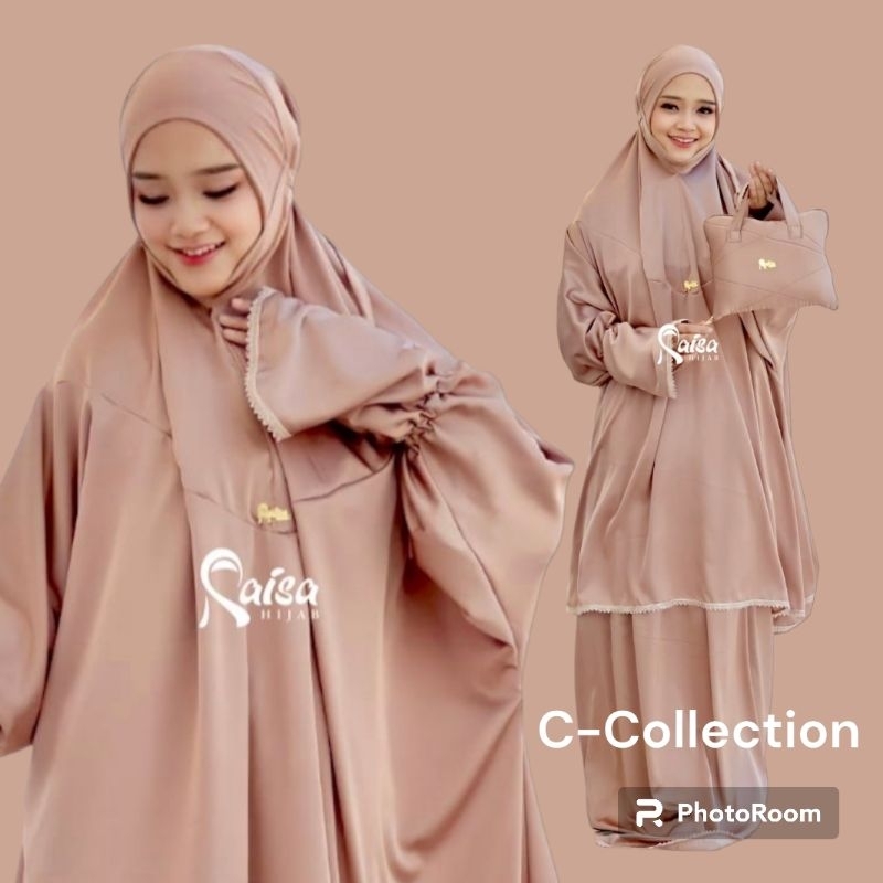 MUKENA SETELAN BERLENGAN UNTUK UMRAH DAN HAJI ORIGINAL RAISA HIJAB MUKENA STELAN BERLENGAN MENUTUP D