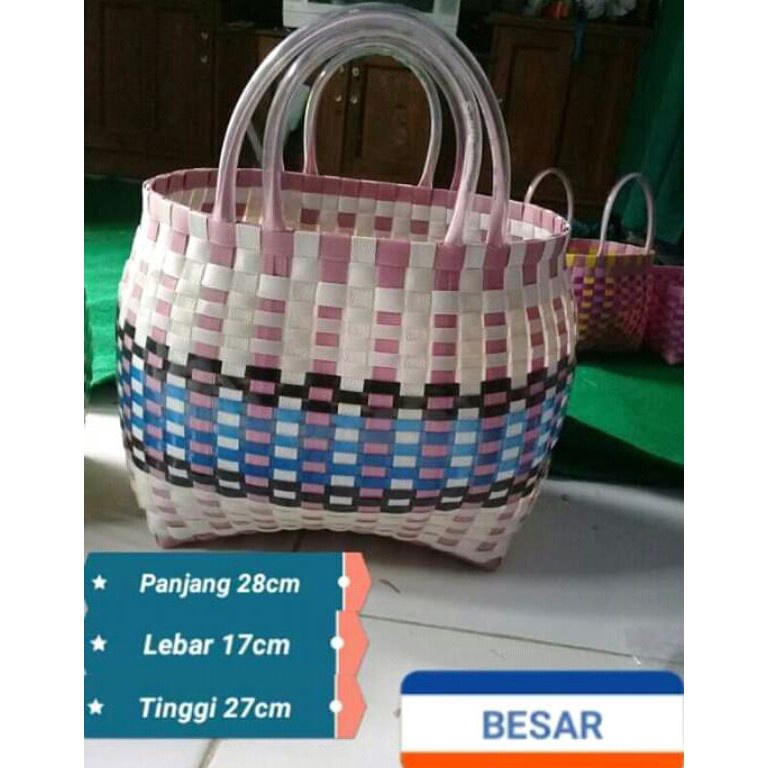 [✺M57>] {Besar} Tas anyaman Besar 28x17x27cm Tas anyaman plastik | Ukuran Besar Serbaguna [256]