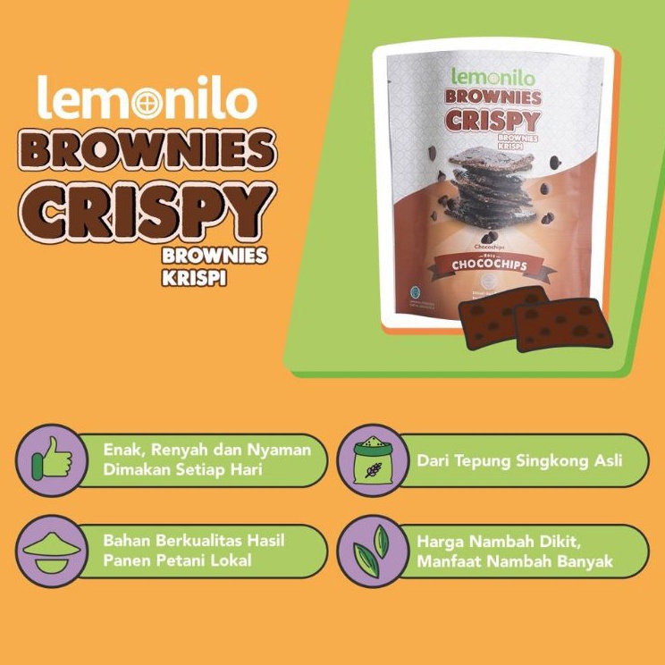 

[KODE 96ENZ] LEMONILO BROWNIES CRISPY RASA CHOCOLATE | CEMILAN DIET SEHAT - coklat