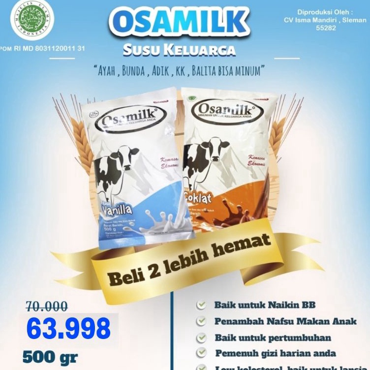 

[KODE LDQYS] OSAMILK SUSU BUBUK OSAMILK COKLAT OSAMILK VANILLA