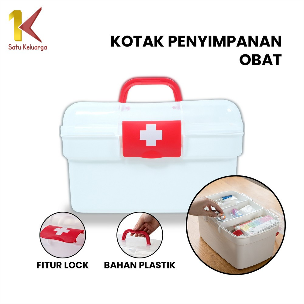 Satu Keluarga Kotak P3K First Aid C832 Medicine Box Organizer Kotak Penyimpanan Obat / Kotak Obat To