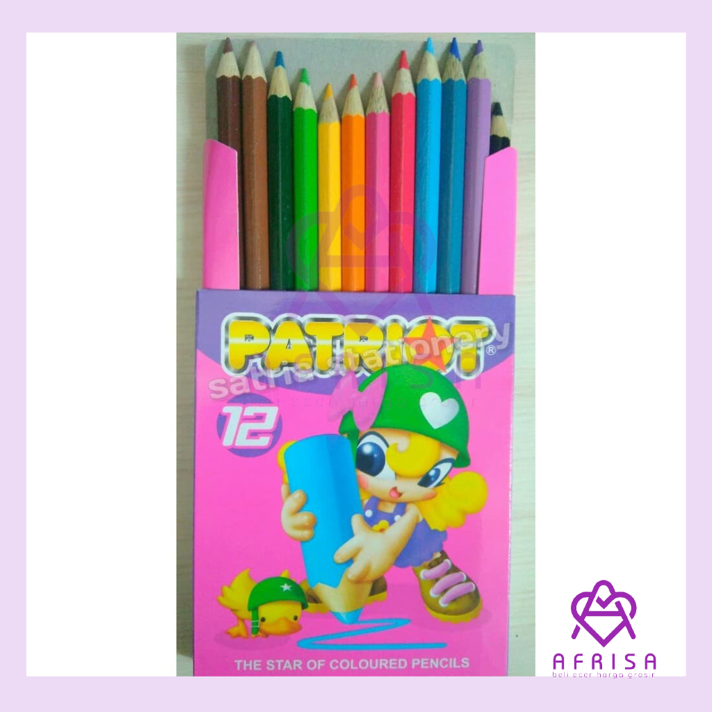 

GROSIR BANYUMAS/Pensil warna PATRIOT pendek 12 warna
