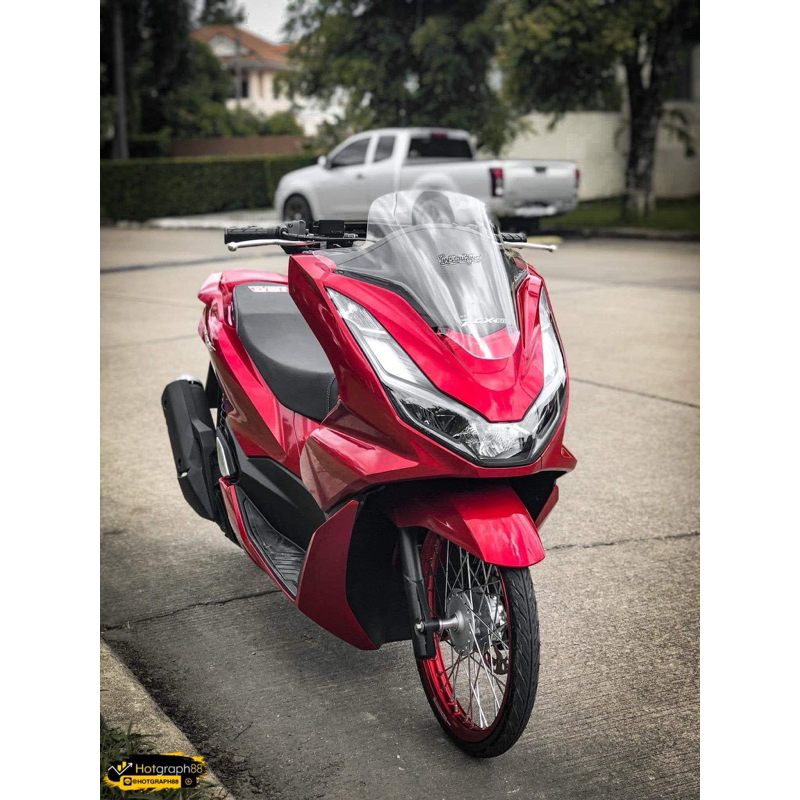 VISOR PCX 160 2021-2024  HITAM PEKAT/GLOSSY WINDSHIELD PCX160 SMOKE THAILAND TEBAL 3MM