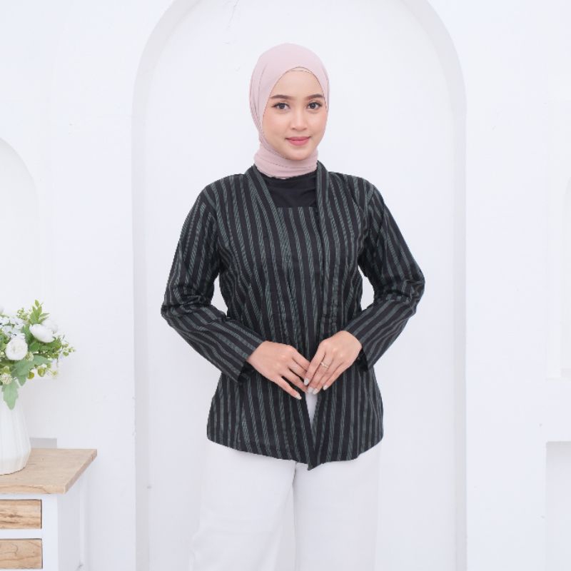 Kebaya Lurik Anak Baju Adat Jawa wanita Bahan Katun Bukan Tenun