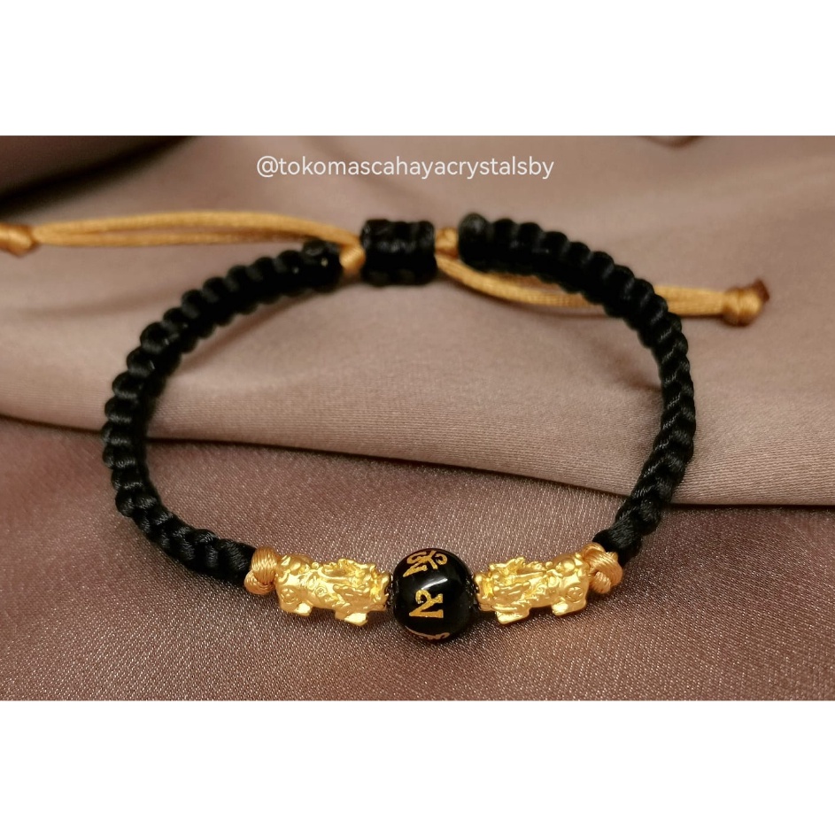 [KODE ENB7B] Gelang 2 Charm Naga / Jilin / pixiu Emas kadar 24k HK Hongkong 999.9% 9999 & Gelang Ser