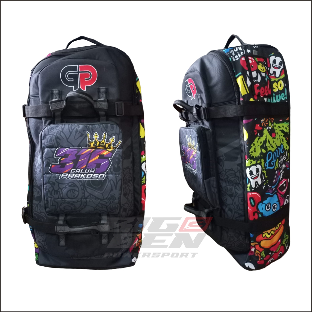 CUSTOM TROLLEY BAG FREE DESIGN TAS BALAP TRAVEL BAG TROLLEYBAG CABIN TAS TRAVEL KOPER
