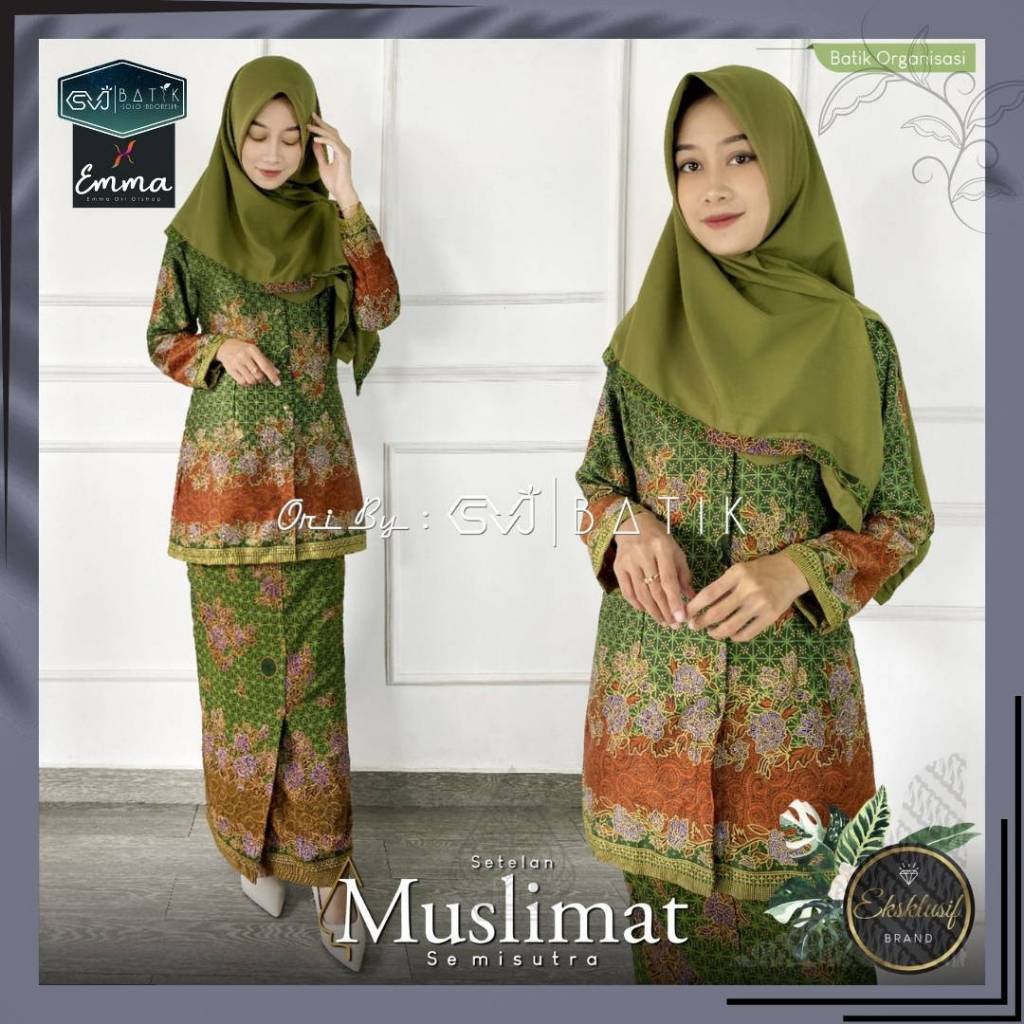 Latopia_ Gamis Muslimat Nu Semisutra 2025 Seragam Pengajian Nadhlatul Ulama Hijau Logo Svj Batik