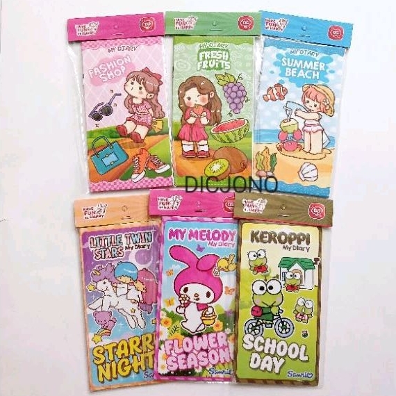 

Mainan Edukasi Buku Memo My Diary Karakter Momo & Sanrio + Stiker Label