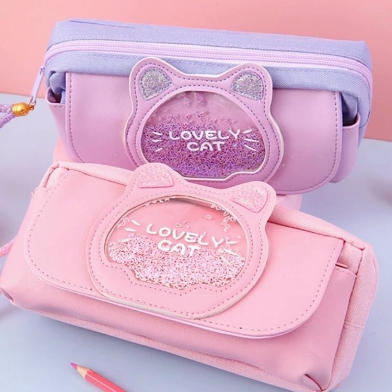 

Kotak Pensil Perempuan Lucu glitter / pencil case imut