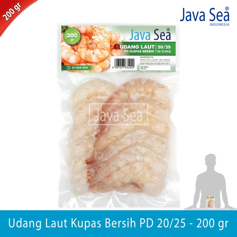 

Udang Laut Kupas Bersih PD 20/25 pack 200gr Java Sea