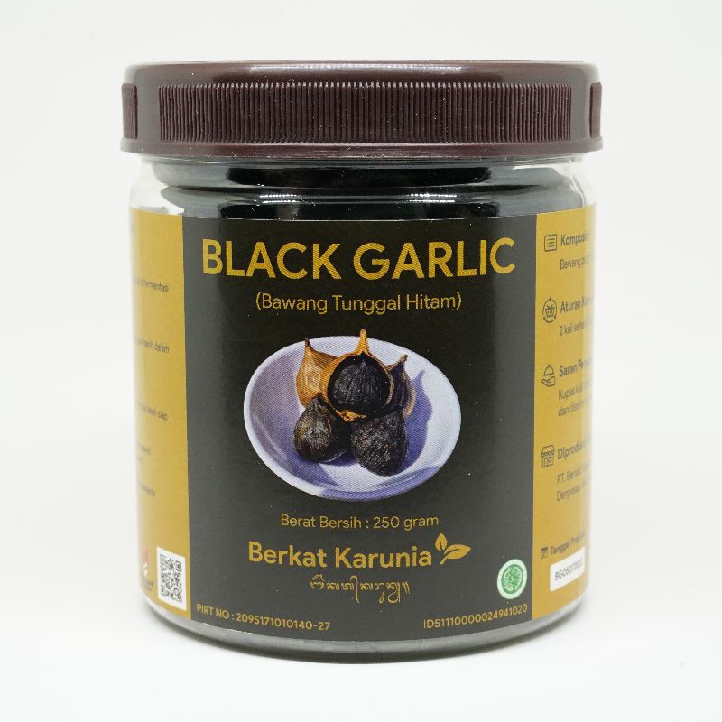 

BLACK GARLIC BERKAT KARUNIA BALI 250 GRAM (BAWANG TUNGGAL HITAM/SINGLE CLOVE BLACK GARLIC)