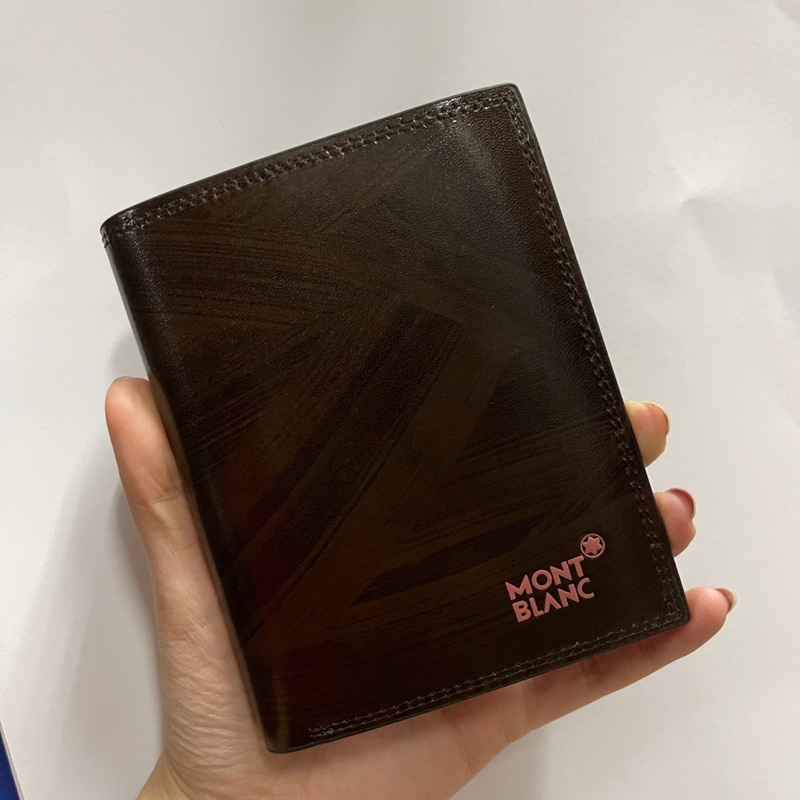 DOMPET LIPAT PRIA KULIT SUPER MONT BLANC COKELAT BROWN BLACK BERDIRI MB -014