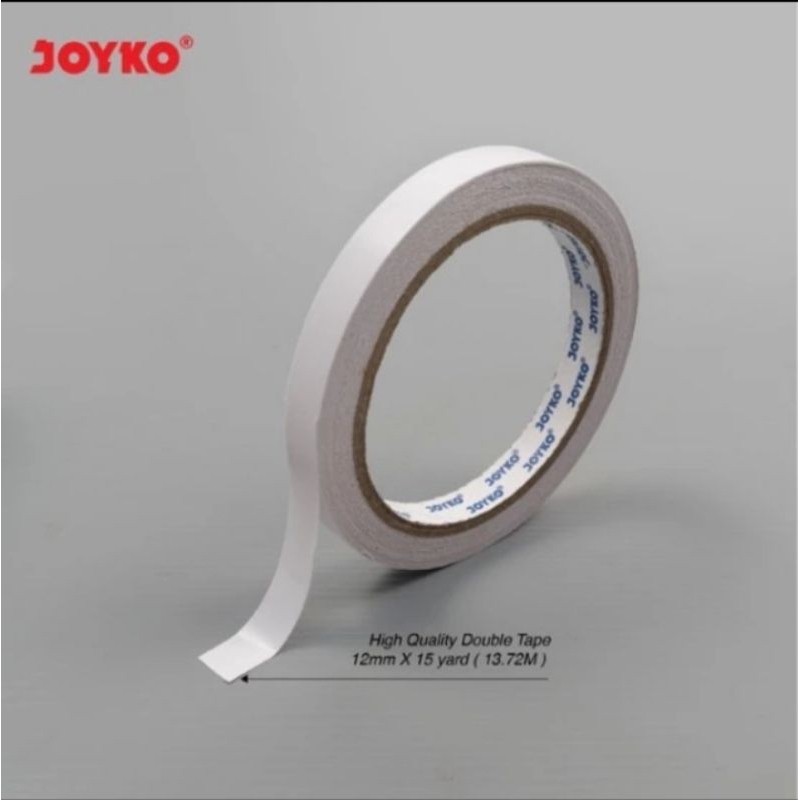 

DOUBLE TAPE PEREKAT 2 SISI JOYKO 12 MM X 15 YARD 1/2 INCH SIDED LEM PEREKAT