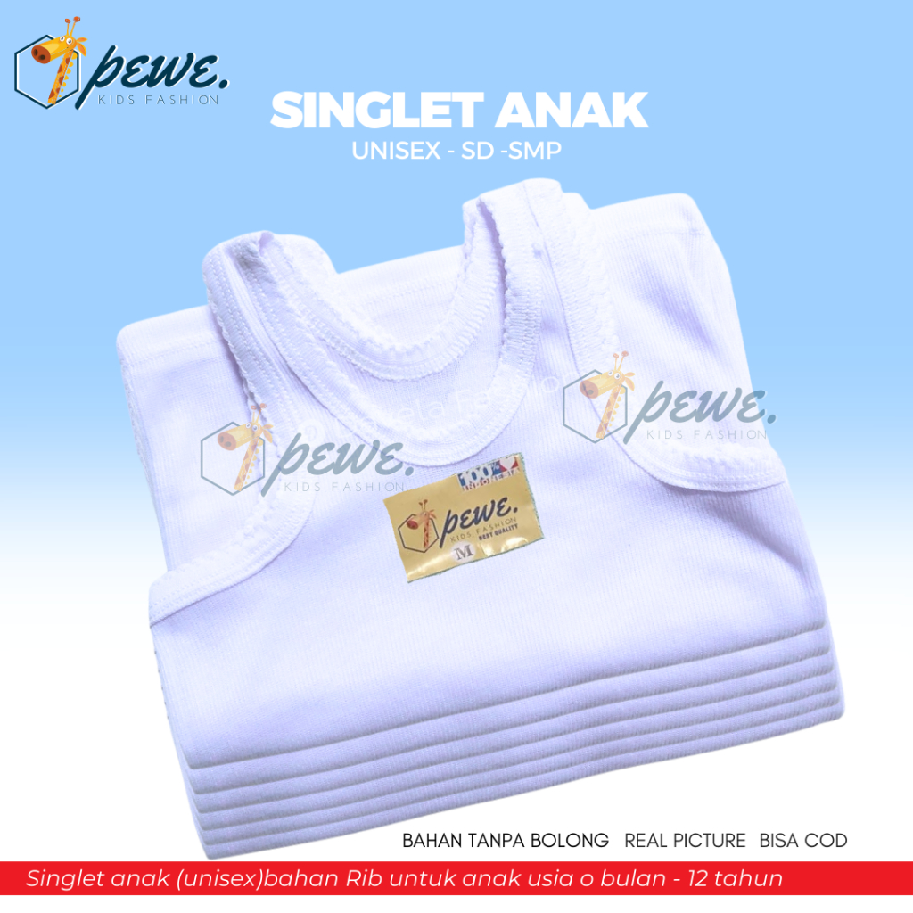 6 PCS Kaos Dalam Anak Laki Laki- Singlet Anak- Singlet Anak Laki Laki - Singlet Anak - Kaos Dalam Ba