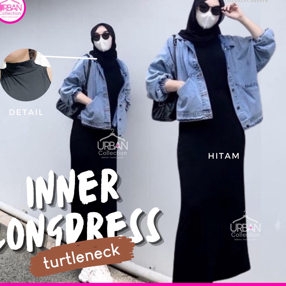 Murah INNER DRESS PANJANG BAHAN SPANDEX RAYON PREMIUM/INNER DRESS TANPA LENGAN /INNER GAMIS WANITA/I