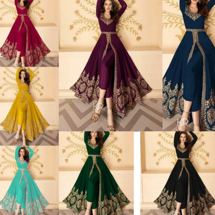 Hemat ISTANABAJU89 - 3 UKURAN L XL XXL SET DEPIKA BORDIR ASLI/SETELAN LONG TUNIK BORDIR PREMIUM MEWA