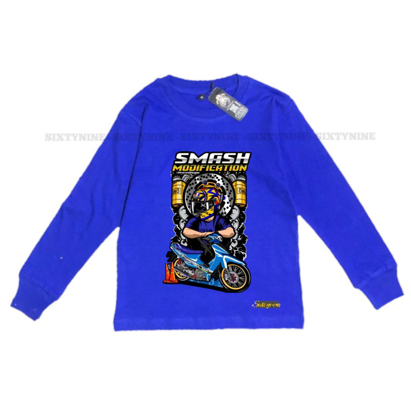 kaos lengan panjang anak pria/kaos trail/baju trail/baju cross/ kaos lengan panjang pria motif smash