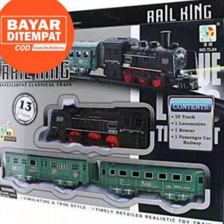 ➮➟✤ MAINAN TRAIN SET RAIL KING 13 PCS
