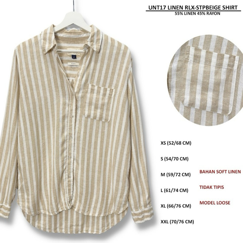Kemeja Linen Wanita Model Loose branded Universal Thread Original