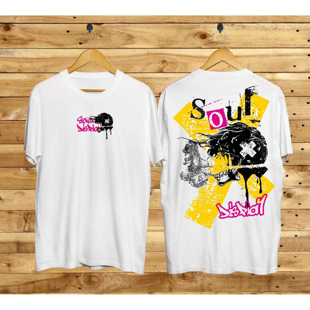 Kaos Tshirt Pria Terbaru Samurai Jepang Sould Warna Putih Distro Lengan Pendek Motif Sablon Bergamba