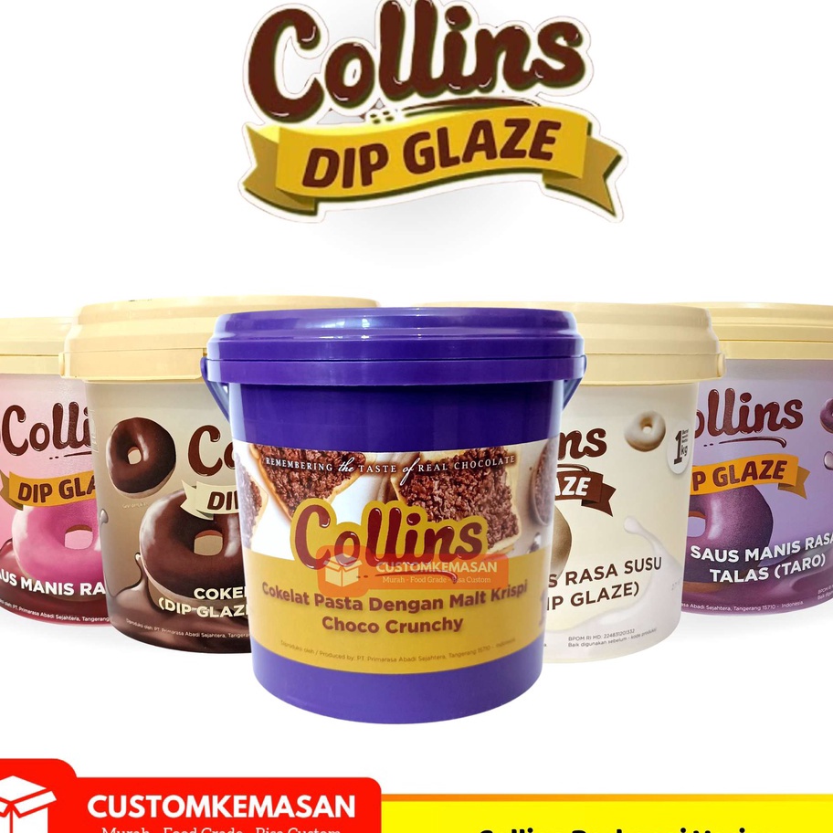 

Ready Collins Dip Glaze 1 kg / Toping Donat Collins / Selai Donat / Collins Selai Donat Terlaris