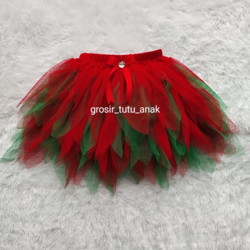 Rok Tutu Jarum Merah Hijau Tile Polos| Rok Anak | Rok Tutu Bayi | Rok Tutu Korea | Rok Tutu Skirt | 
