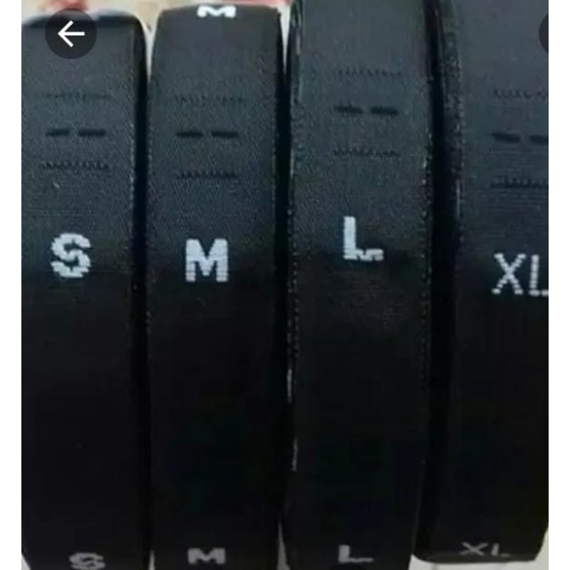 

label jahit bordir warna putih/hitam 1 roll isi 600 label bahan ordir