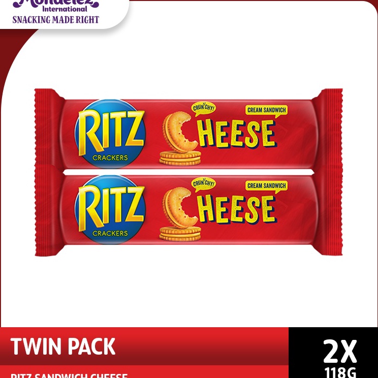 

[KODE VFKSY] Ritz Sandwich Biskuit Rasa Keju 118 gr cemilan favorit dengan krim keju - twinpack