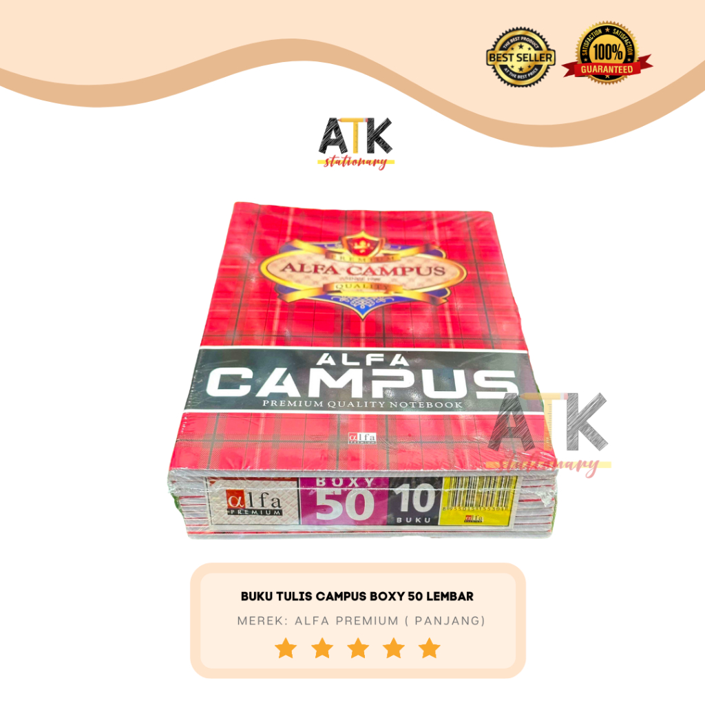 

Buku Tulis Boxy Campus 50 Lembar Alfa Premium 1 pack ( 10 Buku) atk