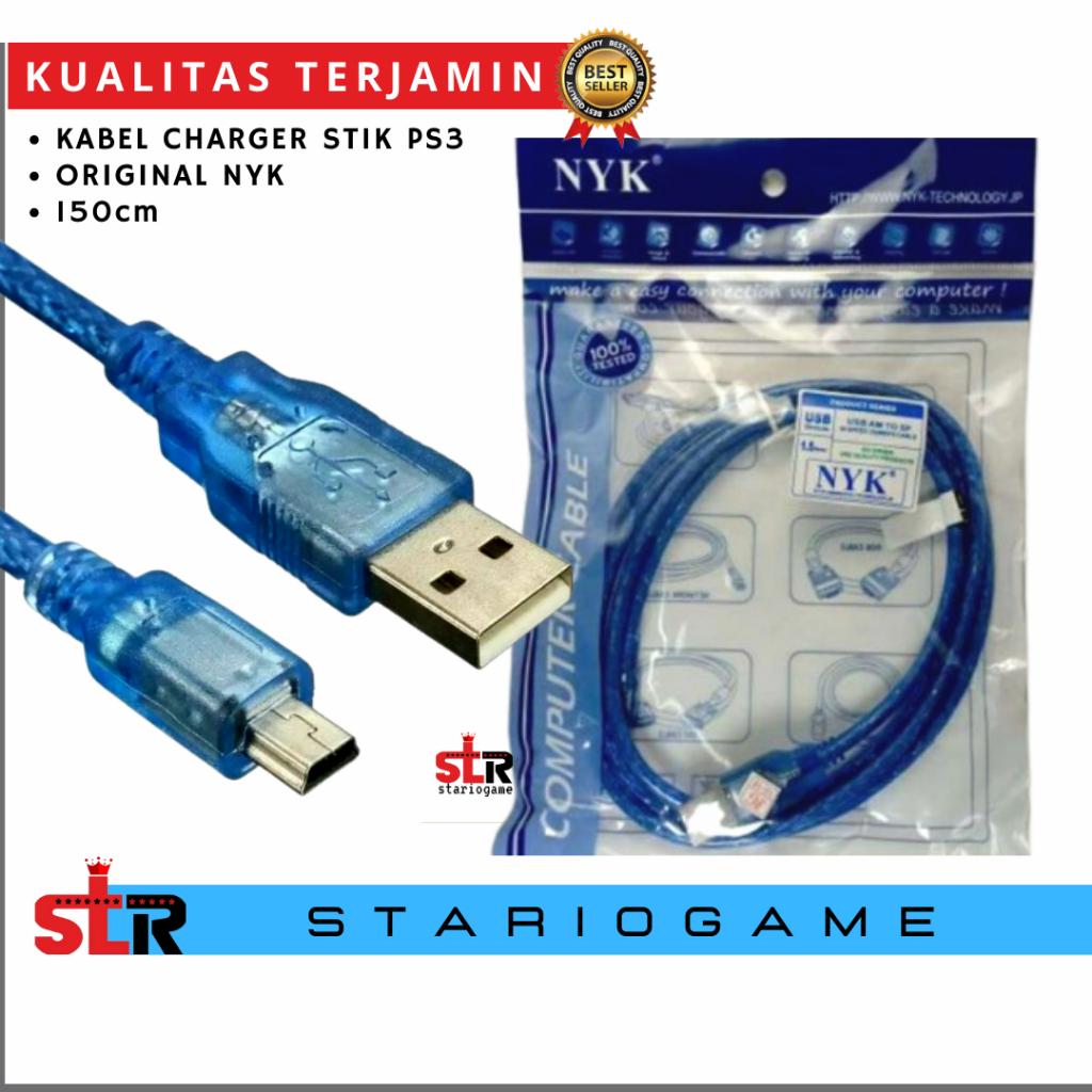 Kabel USB stik ps3 NYK original Kabel charger stick ps3 ori