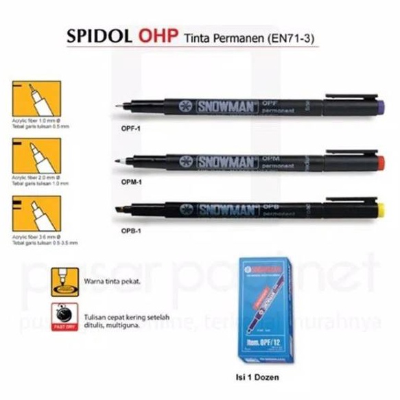 

Murah Banget Spidol permanen snowman / spidol OHP OPM OPF