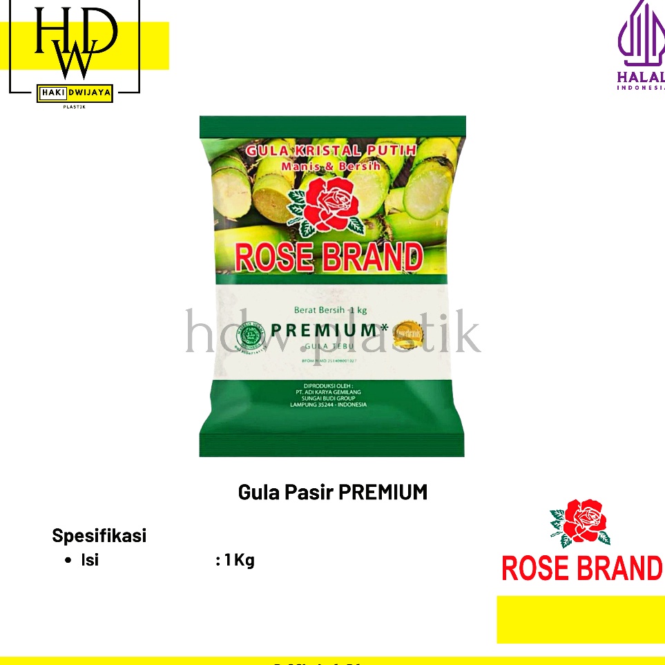 

[KODE PRODUK RSWCW10057] [1 kg] Rose Brand Gula Pasir PREMIUM