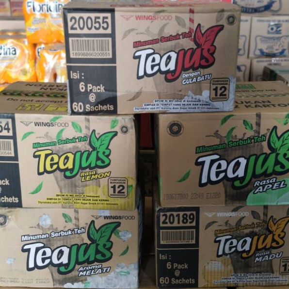 

Terkini Minuman Teajus Rasa Gula Batu - Madu - Apel - Melati - Lemon / dus (360 sachet) Dijual