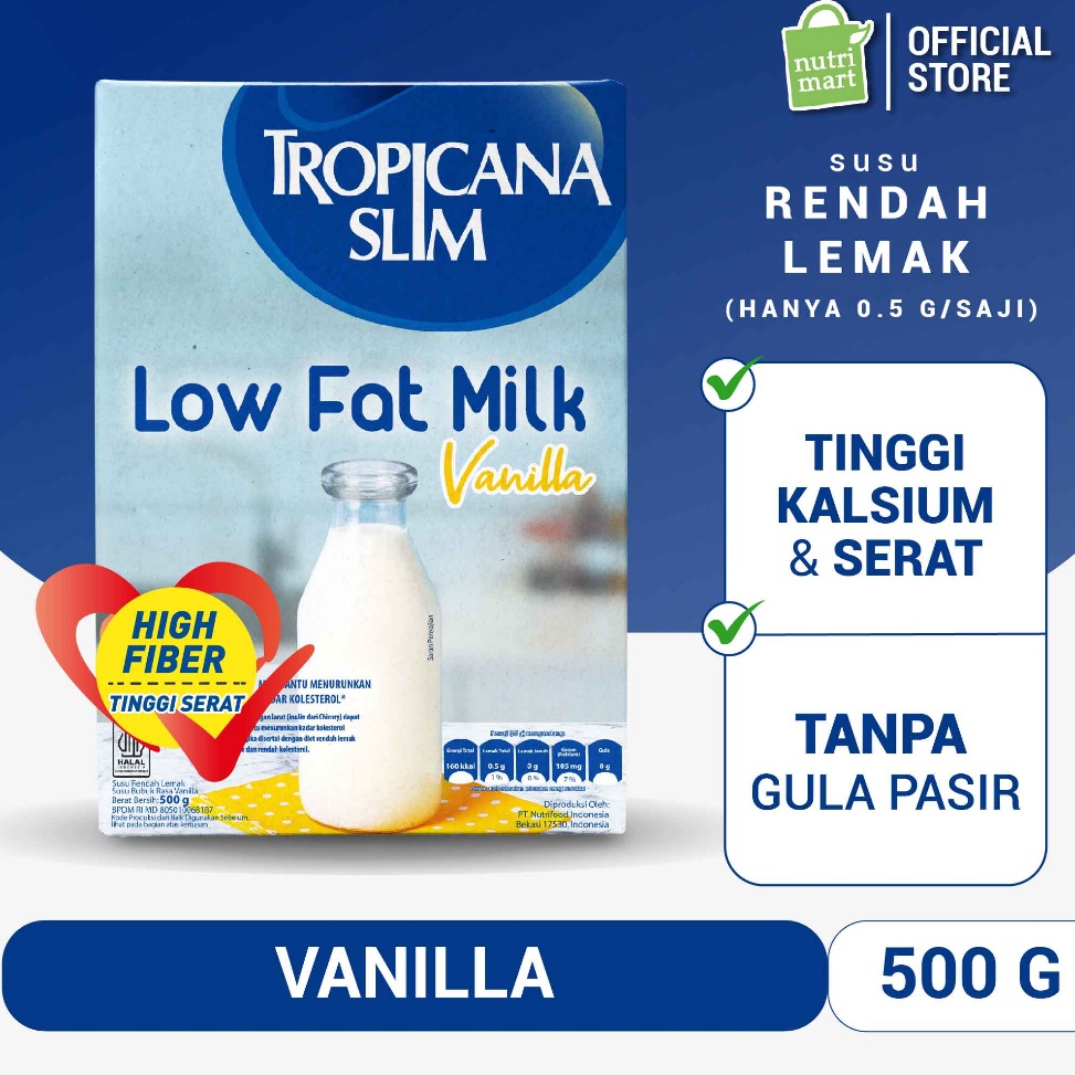 

L@@ri3 Tropicana Slim Susu Low Fat Vanilla 500gr - Susu Bantu Diet Turunkan Kolesterol Musim Promo