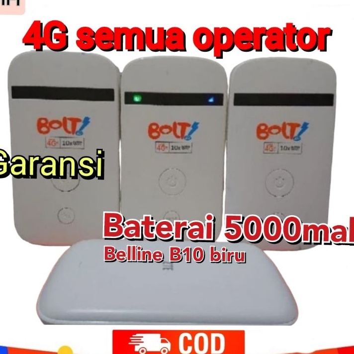 Ready Stock Modem BOLT Mf90 unlock 4G all operator BellineB10 Biru Diskon Promo