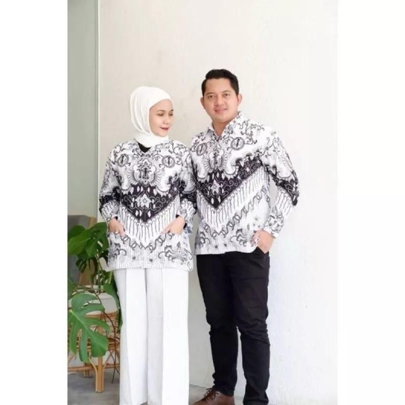 Seragam batik PGRI pria dan wanita terbaru 2025 full furing batik PGRI pria terbaru lapis furing baj