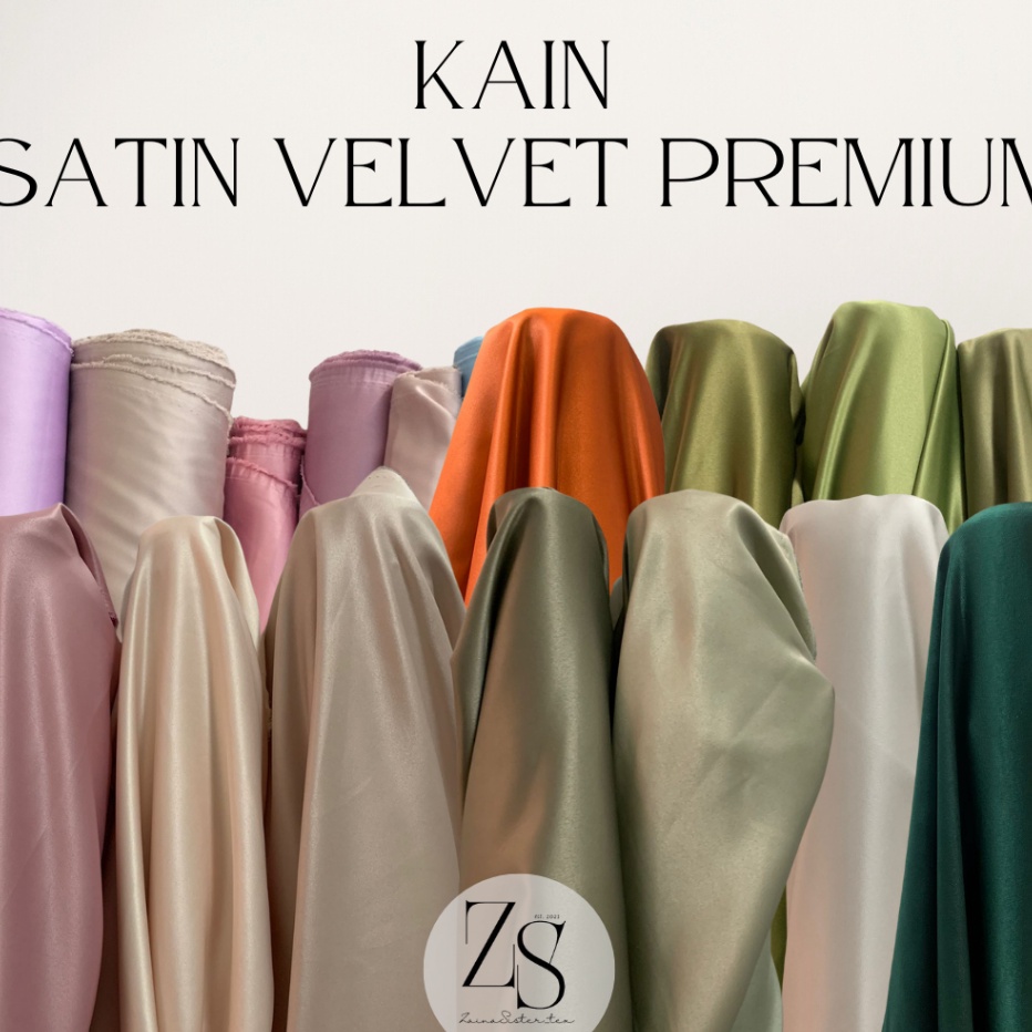 Terlaris Bahan Kain Satin Velvet Premium Furing Kebaya Bisa Untuk Gamis Bahan Bridesmaid Warna Ungu 