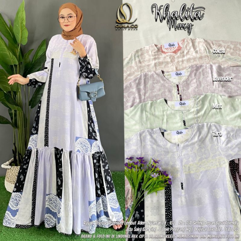 KHALITA MAXY / DRES MOTIF SILK PREMIUM ORI LAVA