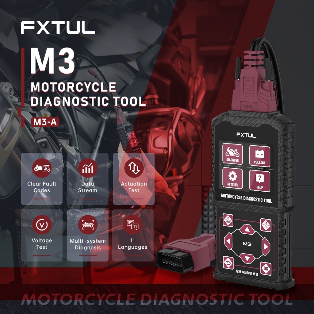 FXTUL M3 scanner Motor Injeksi original khusus Honda, Yamaha dan kawasaki daripada H - Y diag