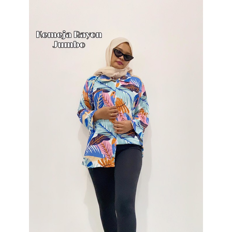 KEMEJA MOTIF RAYON JUMBO | ATASAN KEMEJA RAYON MOTIF