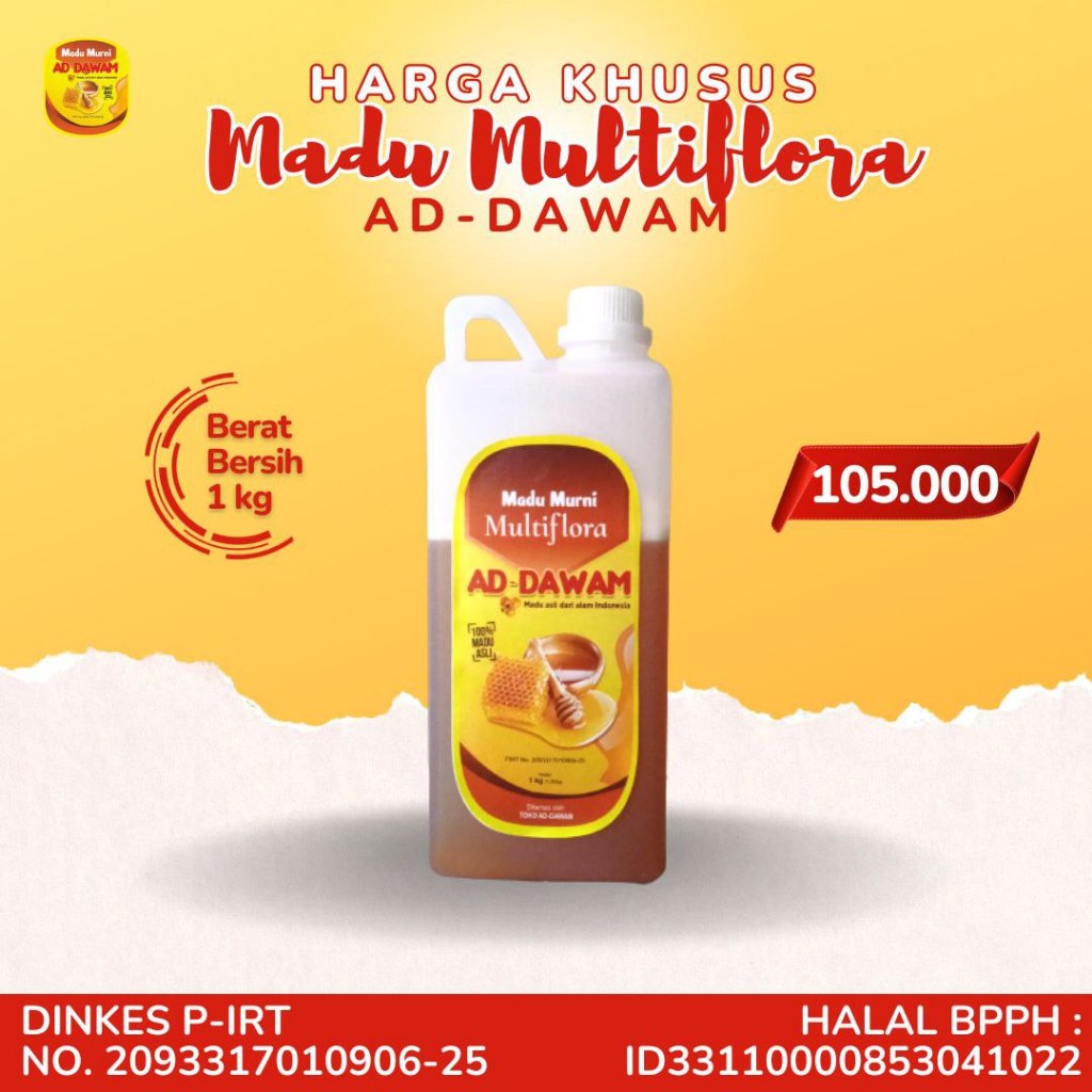 

Madu Multiflora Ad-dawam 1 kg (harga spesial)