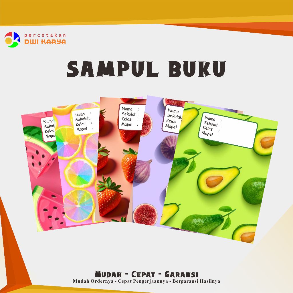 

Sampul Buku Tema Buah Uk 21x16 Cm Bisa Request Ukuran