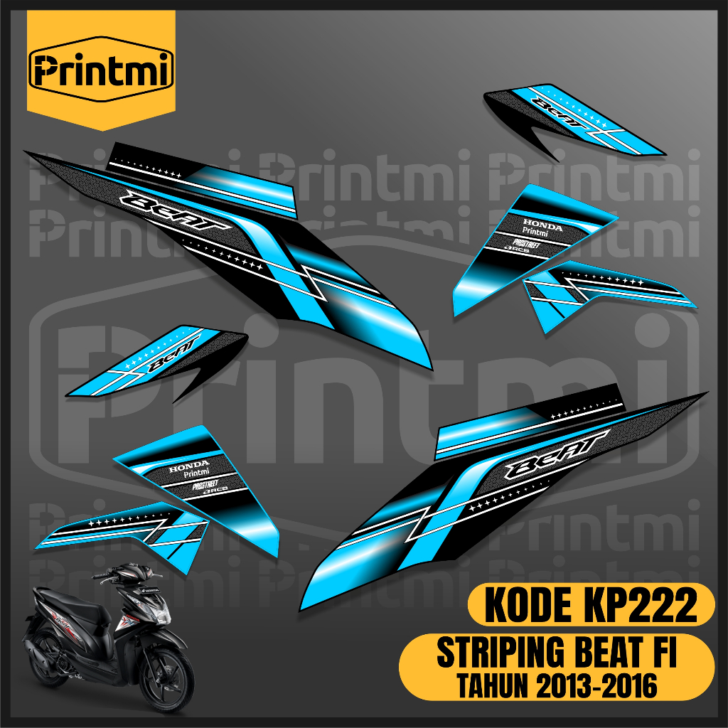 Stiker Striping Motor Beat FI 2013-2016 Simple Variasi List Modifikasi Printmi KP222