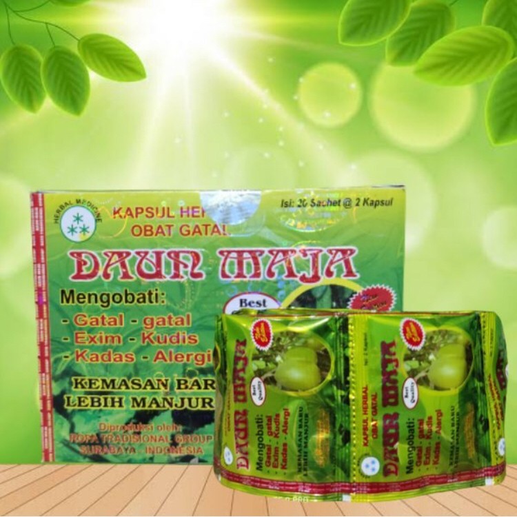 Obat Gatal Eksim | Kudis | Panu | Kutu Air - Kapsul Daun Maja