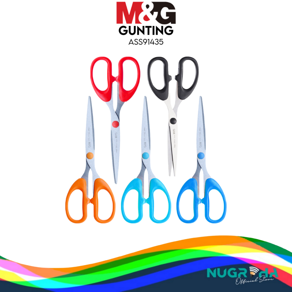 

M&G ASS91435 Gunting PP stainless steel gagang simetris ujung runcing