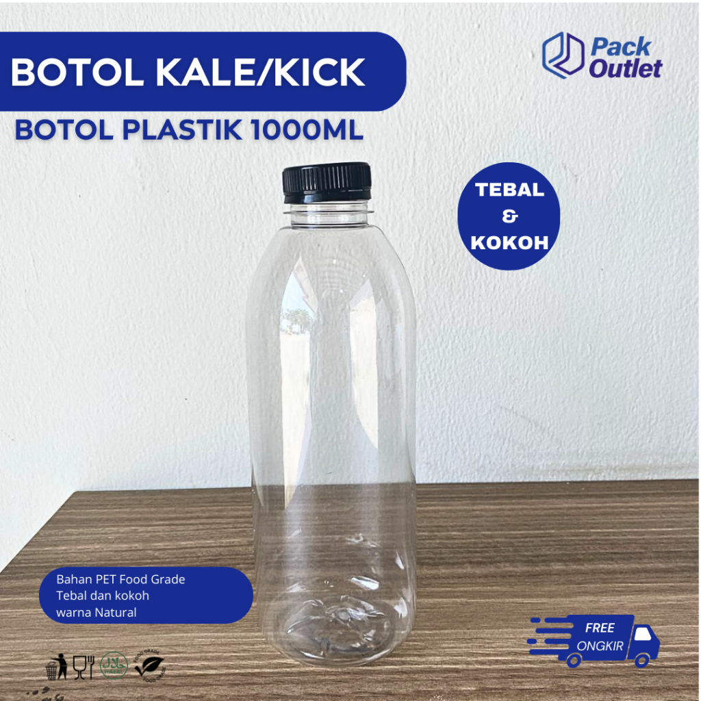 

Botol Kale Plastik 250ml 500ml 1000ml Tebal / Botol Jus / Botol Kopi Susu