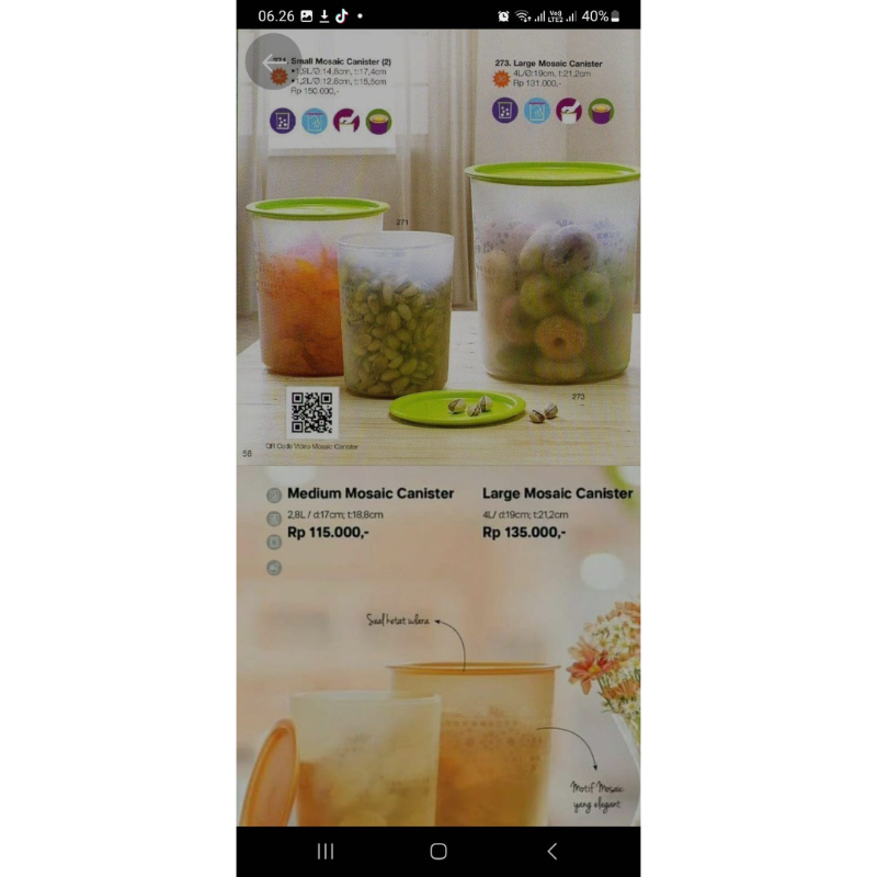 Large Mosaic Canister 4l