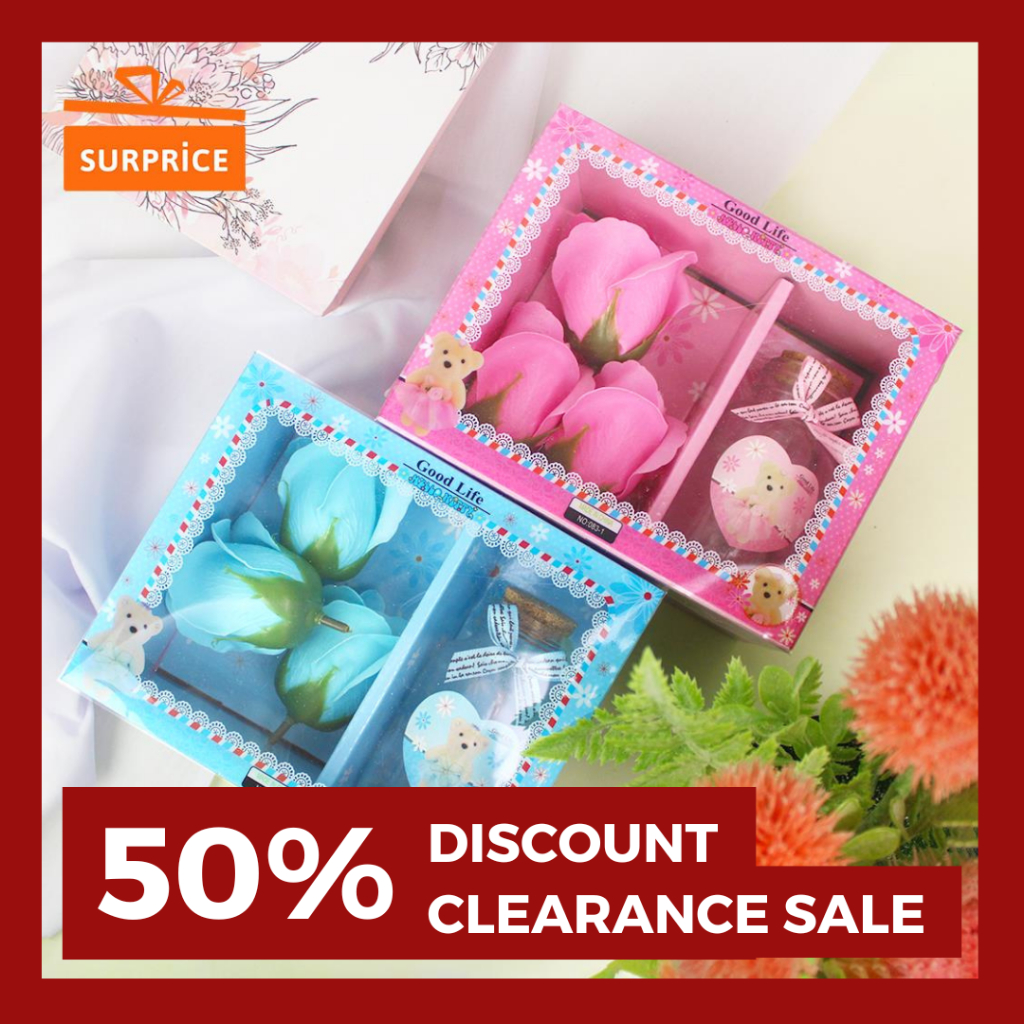 [MEGA SALE] Surprice Set Bunga Hias + Botol / Bunga Mawar Palsu / Gift Set Mawar Palsu