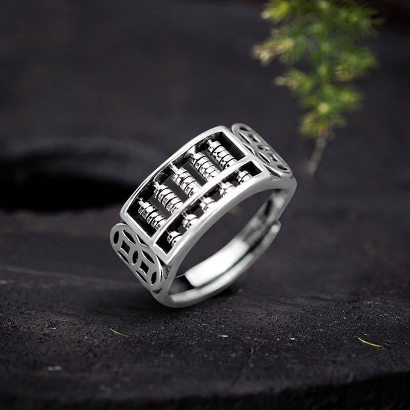 Cincin Sempoa Perak Adjustable / Pixiu Ring Chinese Feng Shui Bring Wealth Jewelry Silver Plated Ope